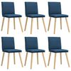 vidaXL Eetkamerstoelen 6 st stof blauw