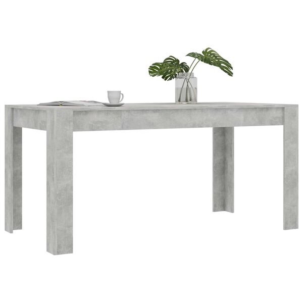 vidaXL Eettafel 160x80x76 cm spaanplaat betongrijs
