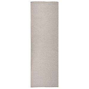 vidaXL Buitenkleed platgeweven 80x250 cm lichtgrijs