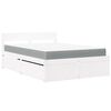 vidaXL Bed met lades en matras massief grenenhout wit 120x200 cm