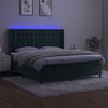vidaXL Boxspring met matras en LED fluweel donkergroen 180x200 cm