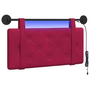 vidaXL Hangend hoofdbord Met LED-verlichting Wijnrood Fluweel