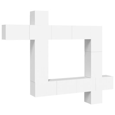 vidaXL 9-delige Tv-meubelset bewerkt hout wit