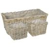 vidaXL Plantenmand met opslag GENDT 3 st Natuurlijk grijs Kubu Rattan