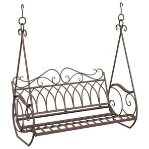 vidaXL Schommelbank Staal 112 x 60 x 126,5 cm Antiek Bruin
