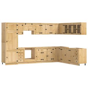 vidaXL Kast met lade met plank met opslag 14 pcs Massief grenenhout