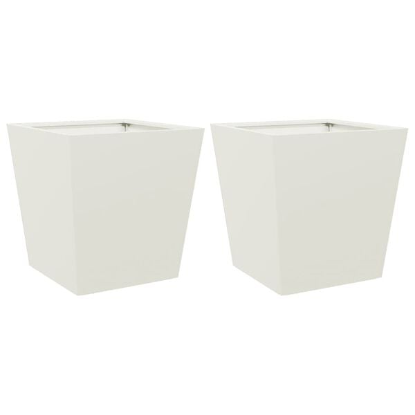 vidaXL Plantenbakken 2 st 40x40x40 cm staal wit