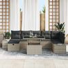 vidaXL Tuin Sofa Set met kussen met opslag 8 pcs Lichtgrijs Poly riet