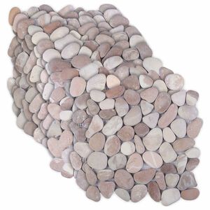 vidaXL Kiezeltegels Beige en Lichtroze 30 x 30 cm Rivierenkiezel