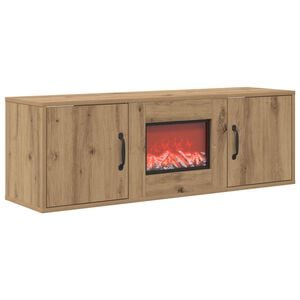 vidaXL Elektrische haard Artisanaal eiken 110 x 30 x 36,5 cm