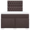 vidaXL Boxspring met matras stof donkerbruin 120x190 cm