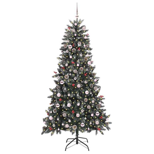 vidaXL Kunstkerstboom met 300 LED Groen 210 cm PVC en Plastic en Staal