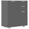 vidaXL Dressoir 71x35x80 cm spaanplaat hoogglans grijs