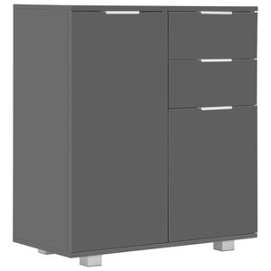 vidaXL Dressoir 71x35x80 cm spaanplaat hoogglans grijs