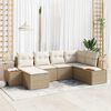 vidaXL Tuin Sofa Set met kussen 6 pcs Beige en Cr&egrave;me Poly Rattan