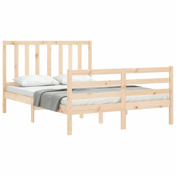 vidaXL Bedframe zonder matras massief grenenhout 140x190 cm