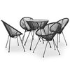 vidaXL 5-delige Tuinset PVC-rattan zwart