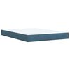 vidaXL Boxspring met matras fluweel blauw 140x200 cm