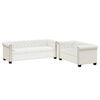 vidaXL Bankstel 2-zits en 3-zits Chesterfield kunstleer wit