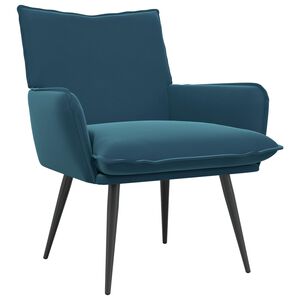 vidaXL Fauteuil Blauw fluweel