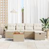 vidaXL Tuin Sofa Set met kussen met opslag 6 pcs Beige Poly riet