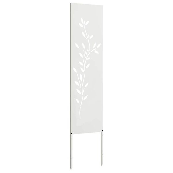 vidaXL Tuin Privacy Screen Bloemen Wit 32 x 140 cm Koudgewalst staal