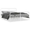 vidaXL Bedframe met hoofd- en voeteneinde metaal wit 160x200 cm