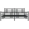vidaXL Bedframe met hoofd- en voeteneinde metaal zwart 183x213 cm
