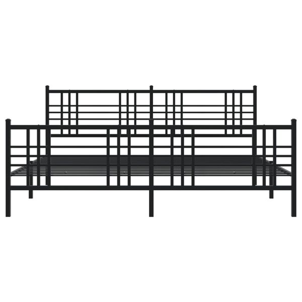 vidaXL Bedframe met hoofd- en voeteneinde metaal zwart 183x213 cm