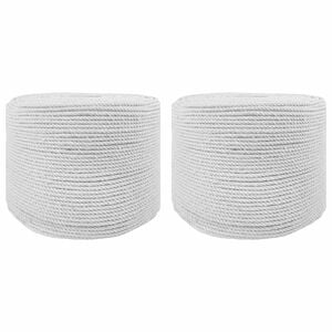 vidaXL Katoen Touw 2 st 2 mm 100 m Wit 100% Katoen