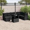 vidaXL 9-delige Loungeset met kussens poly rattan zwart