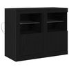 vidaXL LED Sideboard 2 st 41 x 37 x 67 cm Bewerkt hout Zwart Eiken