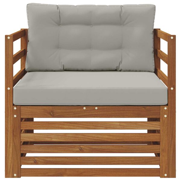 vidaXL Buiten bankenset Massief Acaciahout en Polyester Naturel