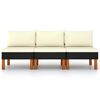 vidaXL Middenbanken 3 st poly rattan en massief eucalyptushout