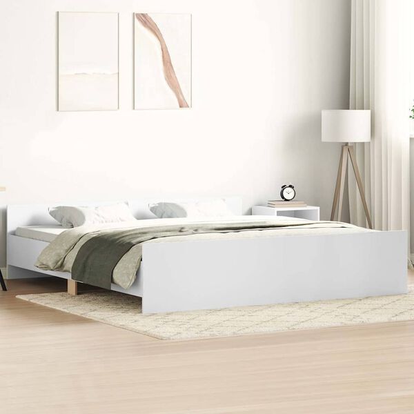 vidaXL Bedframe met hoofd- en voeteneinde wit 160x200 cm