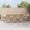 vidaXL 9-delige Tuinset met kussens poly rattan beige