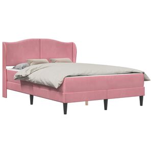 vidaXL Bedframe met hoofdeinde Roze 140 x 190 cm Fluweel