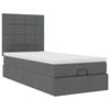 vidaXL Ottoman bed met matras 90x190cm stof donkergrijs