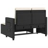 vidaXL Tuinbankje verstelbaar met kussens poly rattan zwart