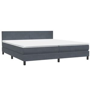 vidaXL Boxspring met matras fluweel donkergrijs 180x210 cm