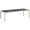 vidaXL Tuintafel 250x100x75 cm poly rattan en gehard glas wit