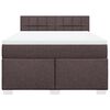 vidaXL Boxspring met matras stof donkerbruin 140x200 cm
