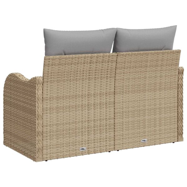 vidaXL Tuinbank Beige 121 x 62 x 69cm poly rattan