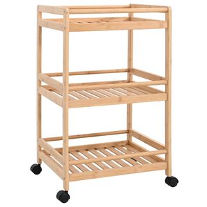 vidaXL Keukentrolley met Wielen Naturel 46 x 38 x 76 cm Bamboe
