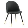Venture Home Eetkamerstoelen 2 st Velvet leer-look zwart en messing