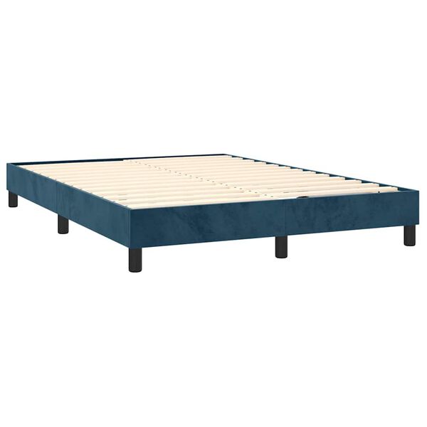 vidaXL Boxspring bed 140x190 cm fluweel donkerblauw