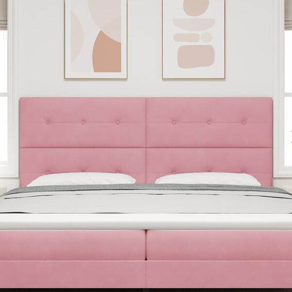 vidaXL Hoofdbord met hoofdeinde Roze 200 cm Nep Leer