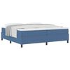 vidaXL Boxspringbed Blauw en Wit 200 x 200 cm Katoen Stof