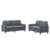 vidaXL 2-delige Loungeset met kussens fluweel donkergrijs