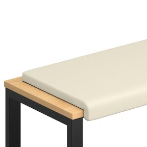 vidaXL Bankkussen Textured Velvet Cr&egrave;mekleurig Diepte 35 cm